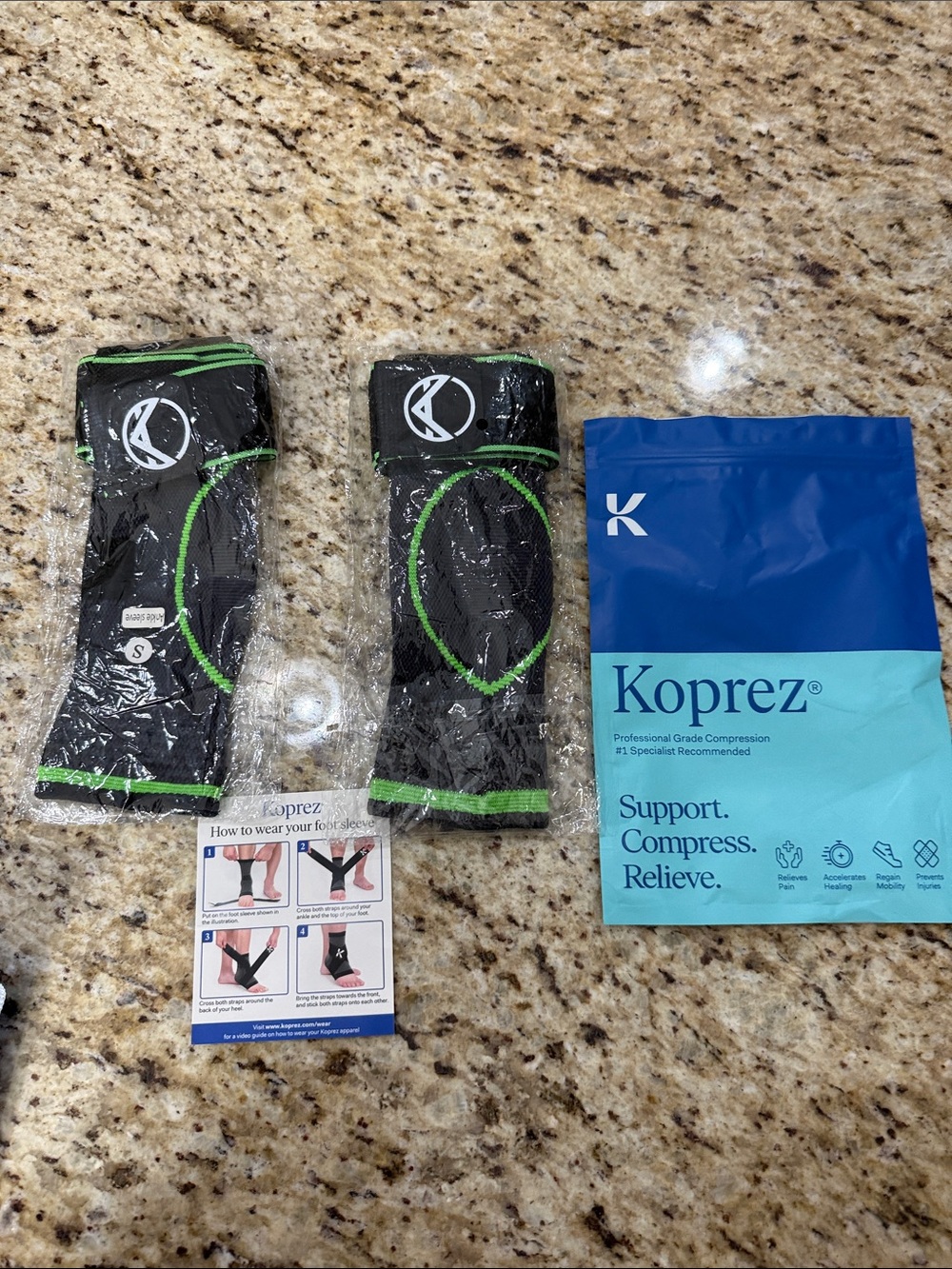 NWT 2 Koprez Ankle Strap Sleeves Plantar Fasciitis  Ankle Support Foot Pain S